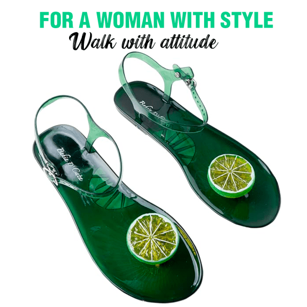 Women's Fruit Design Sandals Lemon - Image 3